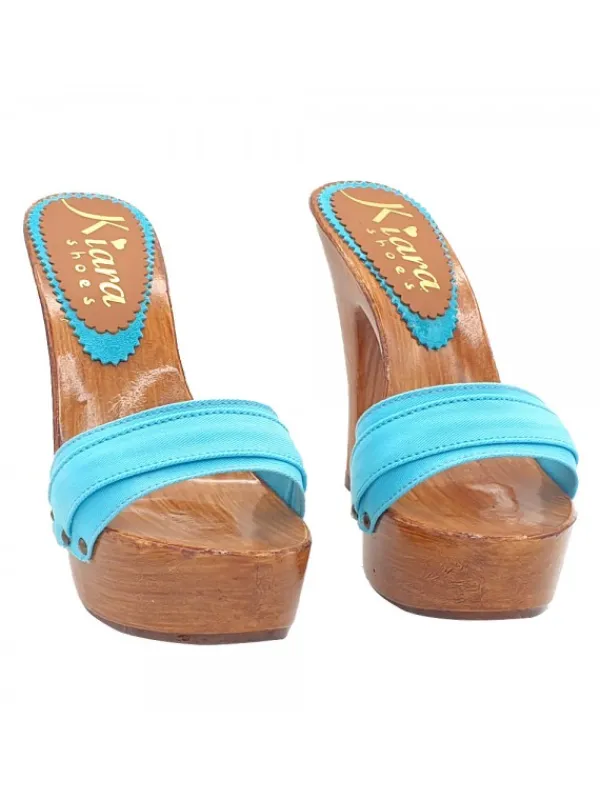 Kiara Shoes ZOCCOLI ALTI COLOR Turchese Sale
