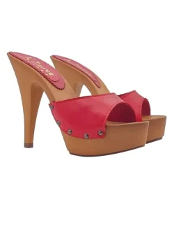 Kiara Shoes ZOCCOLI ALTI ROSSI IN PELLE Rosso