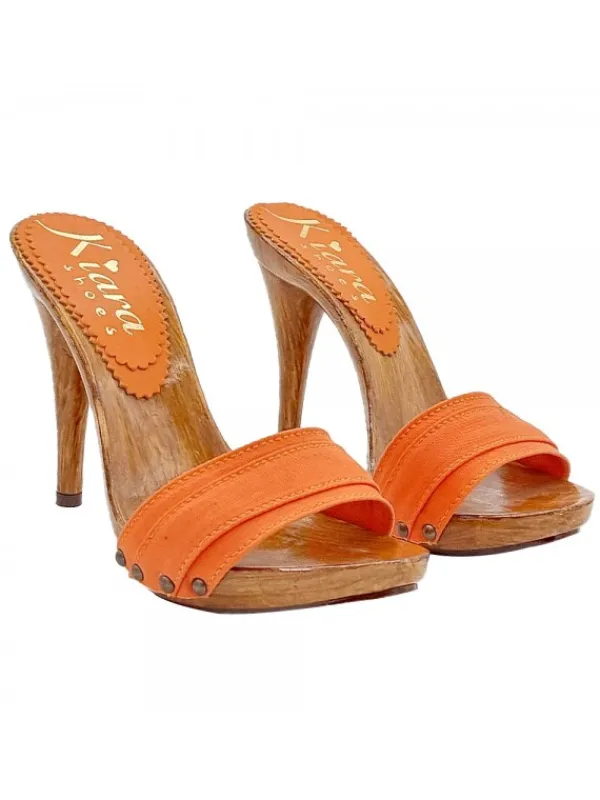 Kiara Shoes ZOCCOLI ARANCIONI CON TACCO... Arancione Discount