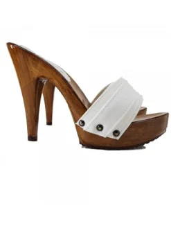 Kiara Shoes Zoccoli Artigianali... BIANCO