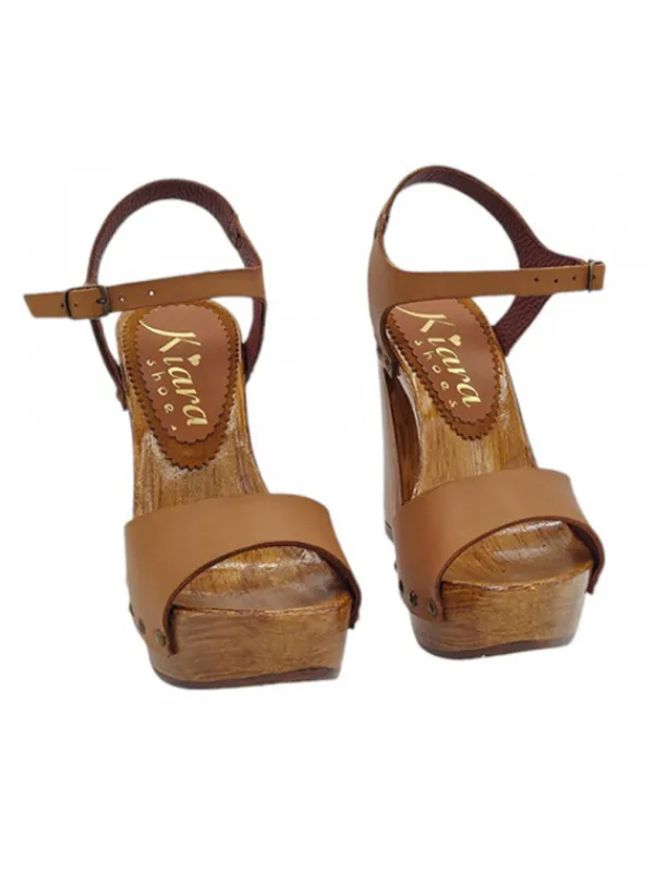 Kiara Shoes Zoccoli Artigianali in... Cuoio Sale