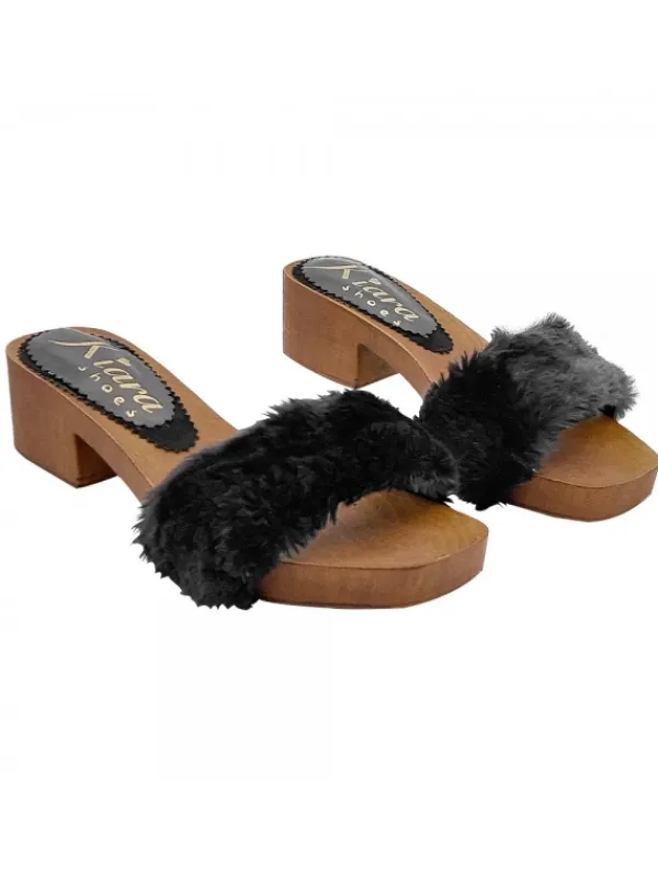 Kiara Shoes ZOCCOLI BASSI CON PELLICCIA... Nero Hot