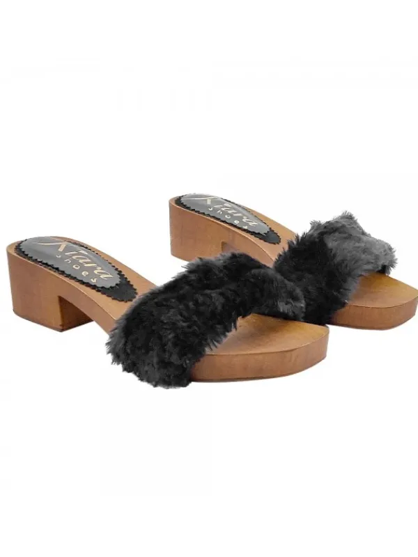 Kiara Shoes ZOCCOLI BASSI CON PELLICCIA... Nero Hot