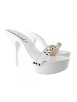 Kiara Shoes ZOCCOLI BIANCHI CON BORCHIE BIANCO Sale
