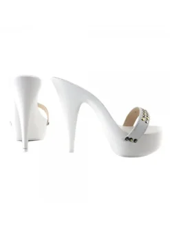 Kiara Shoes ZOCCOLI BIANCHI CON BORCHIE BIANCO Sale