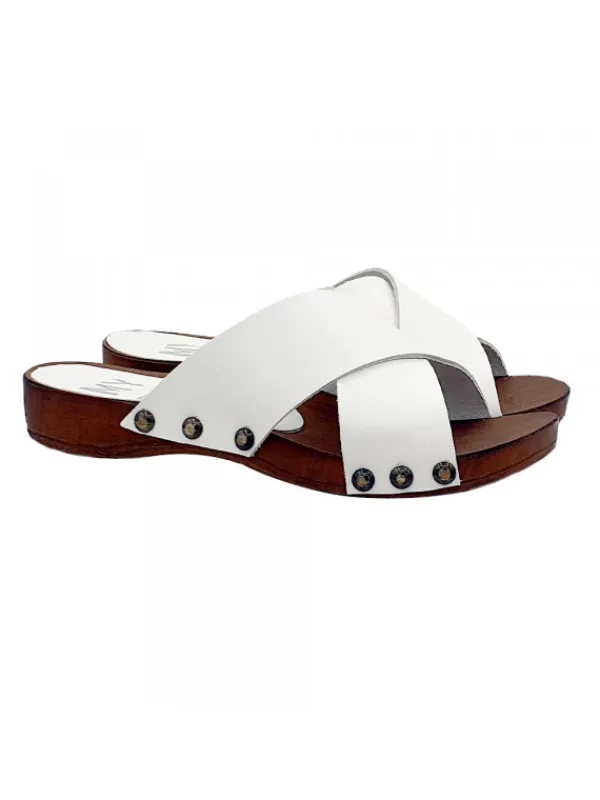 Kiara Shoes ZOCCOLI BIANCHI CON FASCE... BIANCO Outlet