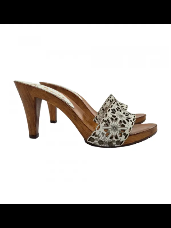 Kiara Shoes ZOCCOLI BIANCHI LASERATI IN... BIANCO Sale