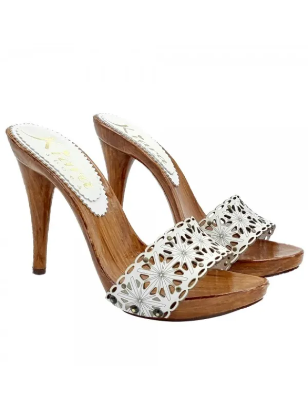 Kiara Shoes ZOCCOLI BIANCHI LASERATI IN... BIANCO Online