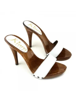 Kiara Shoes ZOCCOLI IN PELLE BIANCO Discount
