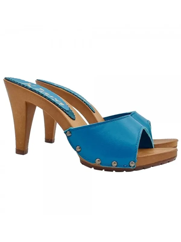Kiara Shoes ZOCCOLI ROYAL IN PELLE... Blu Sale