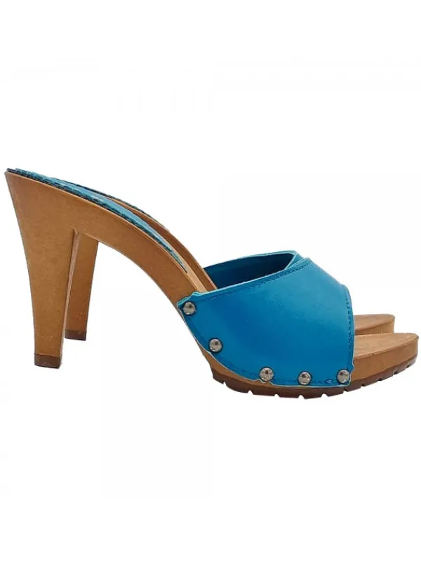 Kiara Shoes ZOCCOLI ROYAL IN PELLE... Blu Sale