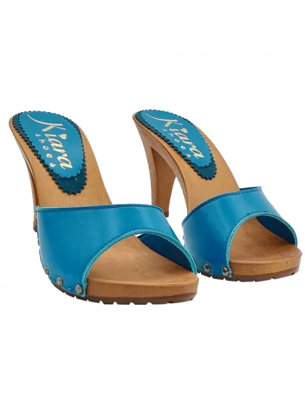 Kiara Shoes ZOCCOLI ROYAL IN PELLE... Blu Sale