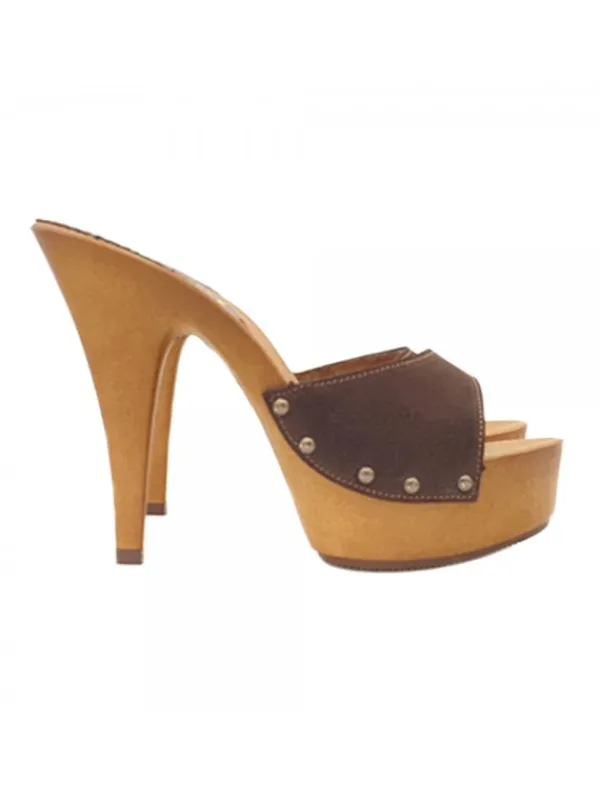 Kiara Shoes ZOCCOLI CAMOSCIO ... Marrone Outlet