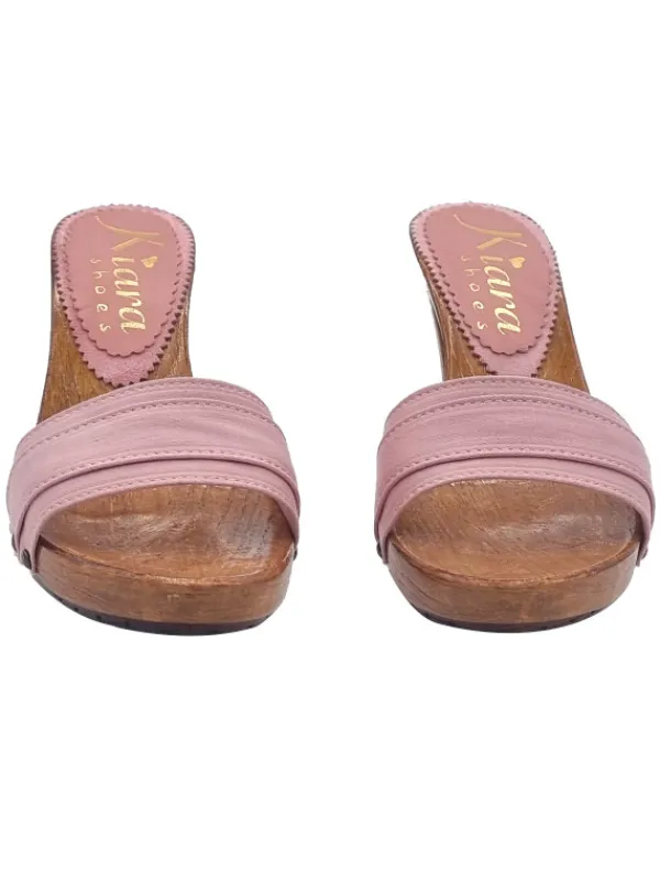 Kiara Shoes Zoccoli comodi con doppia... Rosa