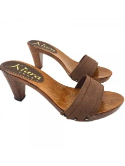 Kiara Shoes ZOCCOLI COMODI TACCO 8 Marrone Hot