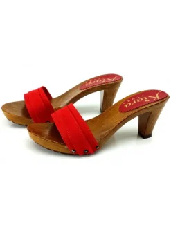 Kiara Shoes ZOCCOLI COMODI ROSSI TACCO 8 Rosso New
