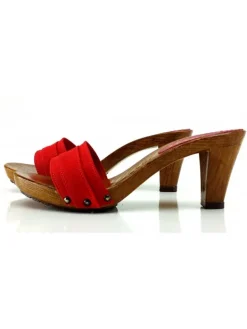 Kiara Shoes ZOCCOLI COMODI ROSSI TACCO 8 Rosso New