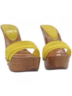 Kiara Shoes Zoccoli con Doppia Fascia... Giallo