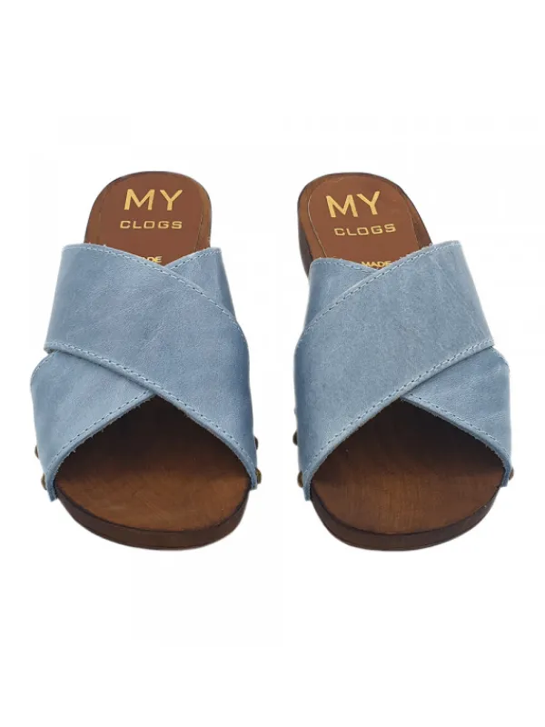 Kiara Shoes ZOCCOLI CON FASCE... Azzurro Outlet
