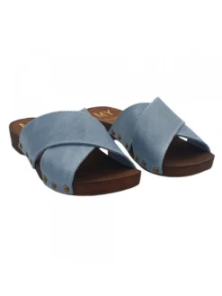 Kiara Shoes ZOCCOLI CON FASCE... Azzurro Outlet