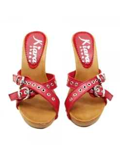 Kiara Shoes ZOCCOLI CON FASCE ROSSE E... Rosso