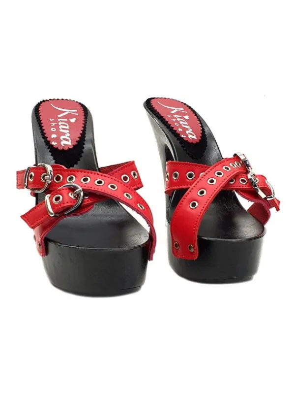Kiara Shoes ZOCCOLI CON FASCE ROSSE IN... Rosso Online