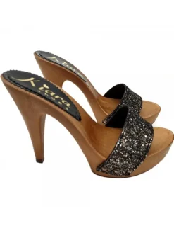 Kiara Shoes ZOCCOLI CON FASCIA GLITTERATA Nero Hot
