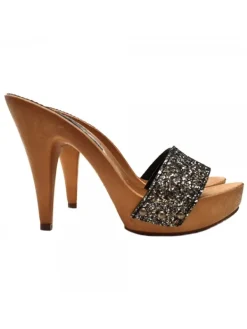 Kiara Shoes ZOCCOLI CON FASCIA GLITTERATA Nero Hot