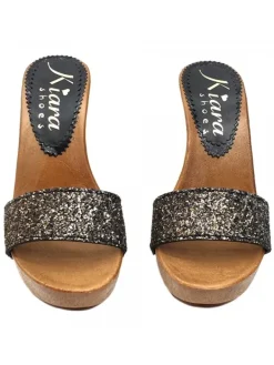 Kiara Shoes ZOCCOLI CON FASCIA GLITTERATA Nero Hot