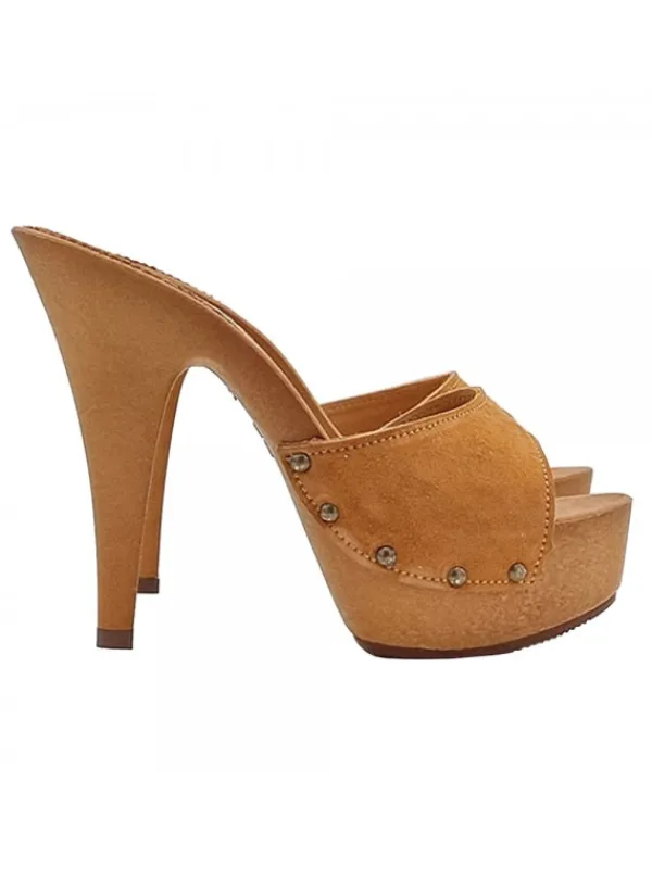 Kiara Shoes Zoccoli con fascia in... Cammello New