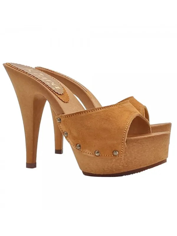 Kiara Shoes Zoccoli con fascia in... Cammello New