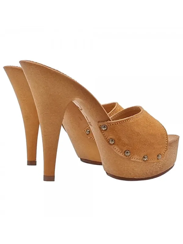 Kiara Shoes Zoccoli con fascia in... Cammello New