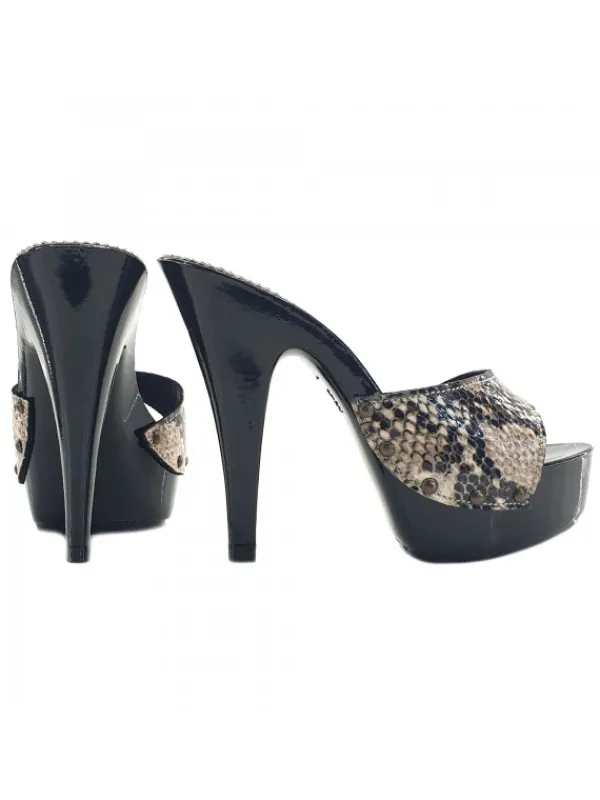 Kiara Shoes ZOCCOLI CON FASCIA IN PELLE... Nero Hot