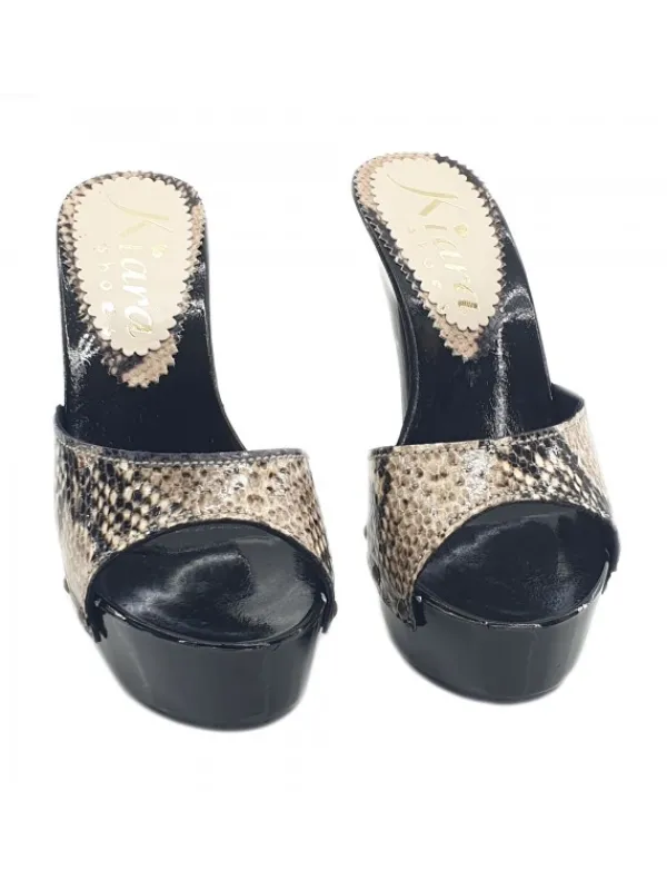 Kiara Shoes ZOCCOLI CON FASCIA IN PELLE... Nero Hot