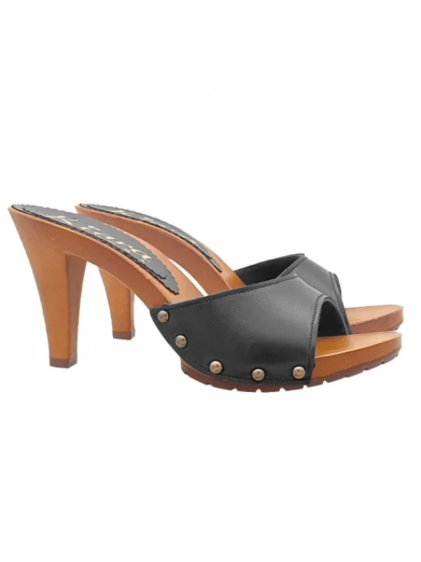 Kiara Shoes ZOCCOLI CON FASCIA IN PELLE... Nero New