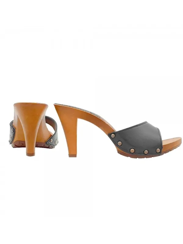 Kiara Shoes ZOCCOLI CON FASCIA IN PELLE... Nero New