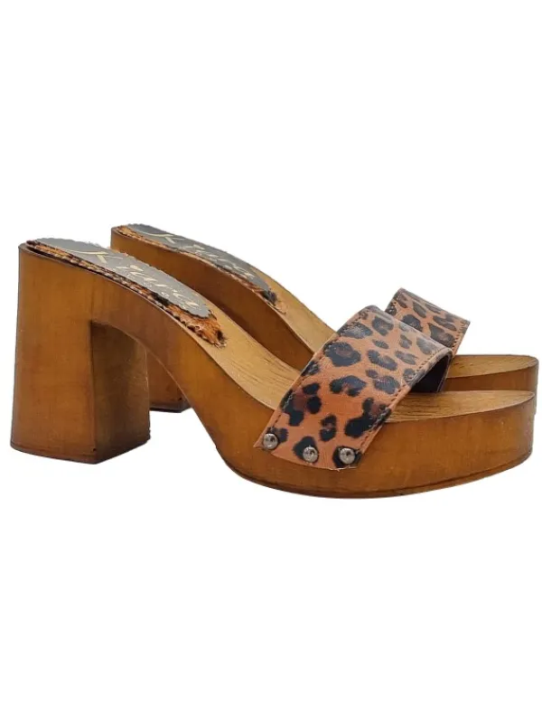 Kiara Shoes Zoccoli con fascia in Vera... Marrone Best