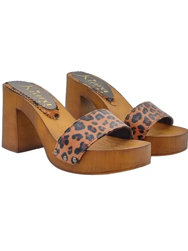 Kiara Shoes Zoccoli con fascia in Vera... Marrone Best