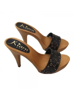 Kiara Shoes ZOCCOLI CON FASCIA LASERATA... Nero Clearance