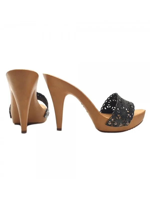 Kiara Shoes ZOCCOLI CON FASCIA LASERATA... Nero Clearance
