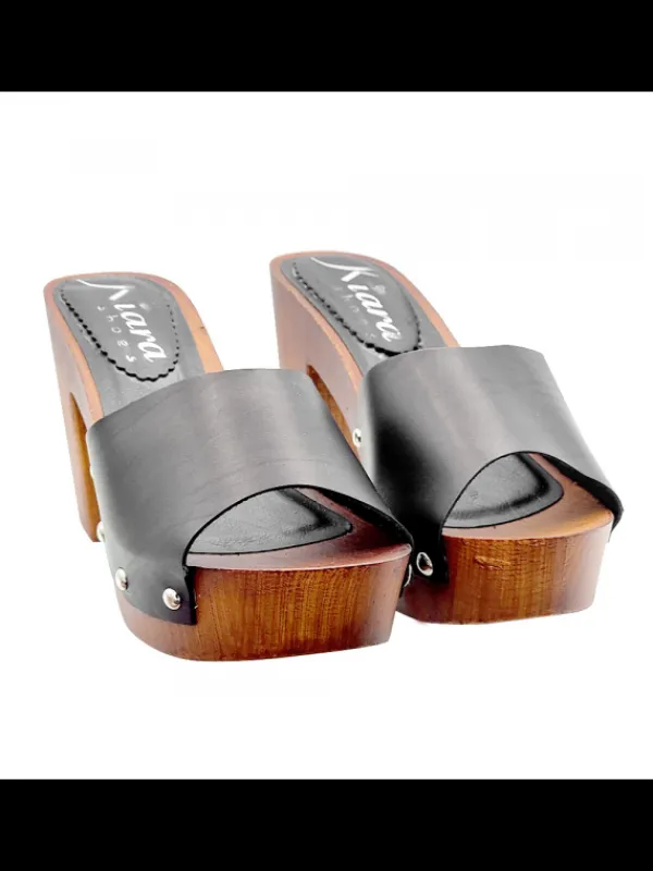 Kiara Shoes ZOCCOLI CON FASCIA NERA DI... Nero New