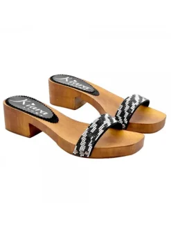 Kiara Shoes ZOCCOLI CON FASCIA STRASS... Nero