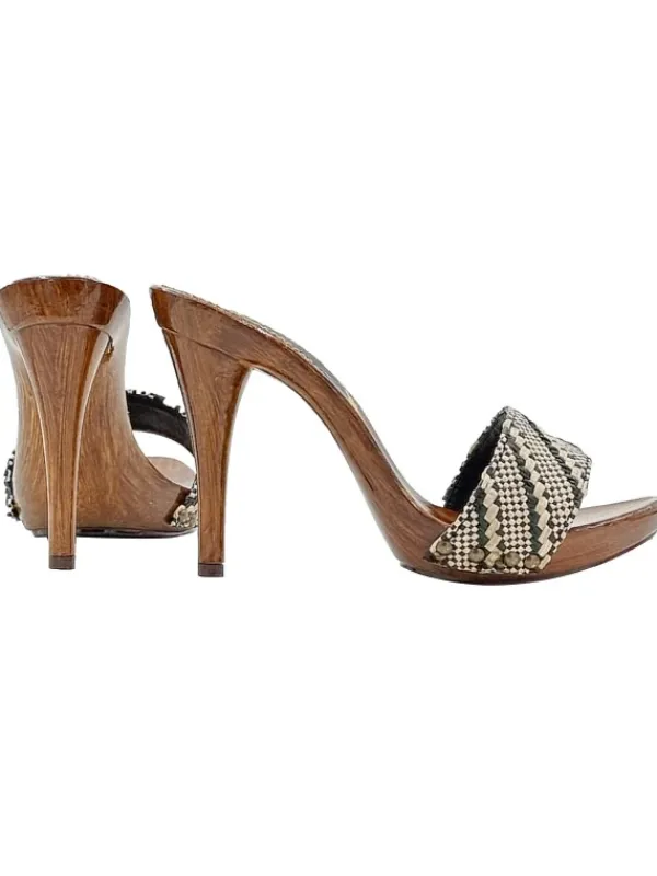 Kiara Shoes ZOCCOLI CON FASCIA TWEED E... Nero Sale