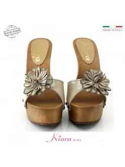 Kiara Shoes ZOCCOLI CON FIORE Beige Sale