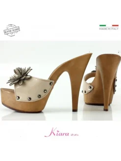 Kiara Shoes ZOCCOLI CON FIORE Beige Sale