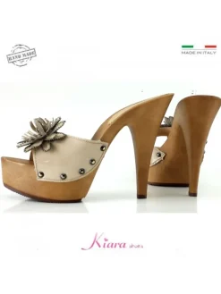 Kiara Shoes ZOCCOLI CON FIORE Beige Sale