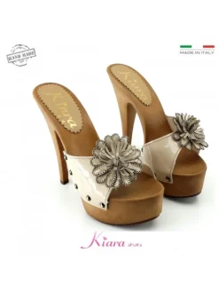 Kiara Shoes ZOCCOLI CON FIORE Beige Sale