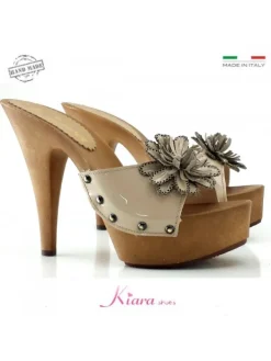 Kiara Shoes ZOCCOLI CON FIORE Beige Sale