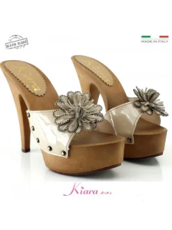 Kiara Shoes ZOCCOLI CON FIORE Beige Sale