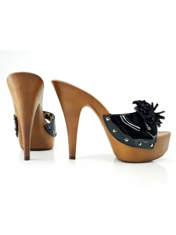 Kiara Shoes ZOCCOLI CON FIORE Nero Online